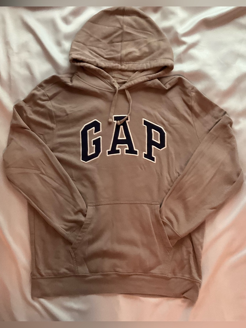 GAP Taupe Hoodie with Navy Logo
